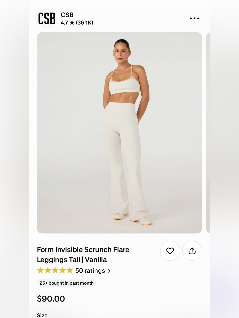 CSB Vanilla High-Rise Flare Leggings - Tall